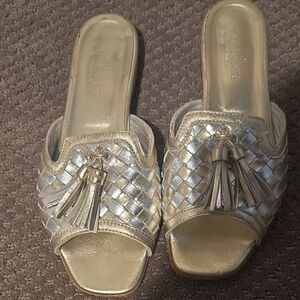 Sesto Meucci Silver And Gold Slides